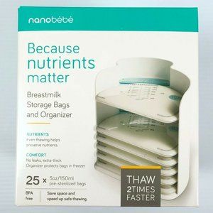 Nanobebe Breast Milk Storage Bags & Organizer NEW